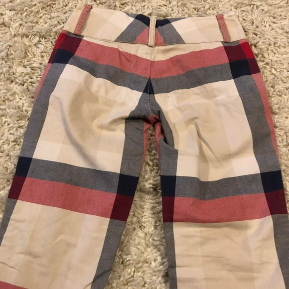 Vintage Tommy Hilfiger Flare Leg Plaid Pants Sz 1 Red Tan Blue Boho - Picture 5 of 10